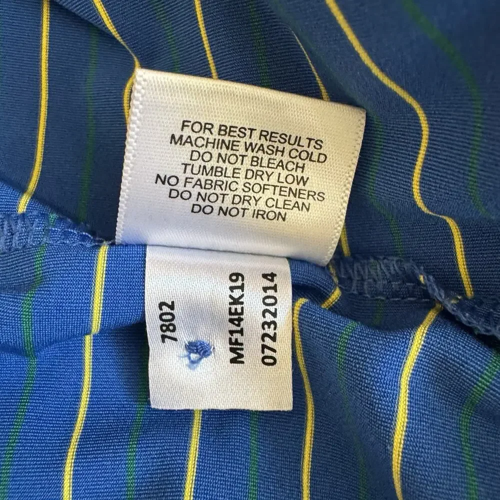 Peter Millar Men's Summer Comfort Golf Polo Shirt Large Blue Stripe Performance - Picture 8 of 8